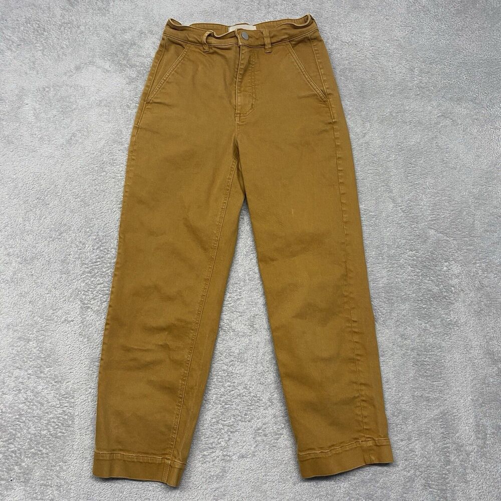 Everlane Pants Womans 0 Mustard Yellow Cropped Straight Regular Jeans‎ Mid Rise